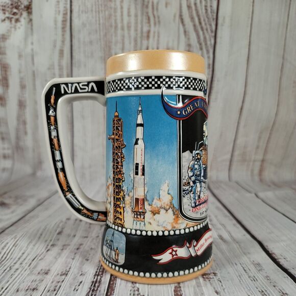 Miller High Life Beer Glass Stein Mug 1st Man On The Moon 5th In The Series - Picture 5 of 7